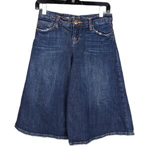 Y2K Denim Gaucho Jorts Dark Wash Wide Leg Culotte Shorts High Rise XS S